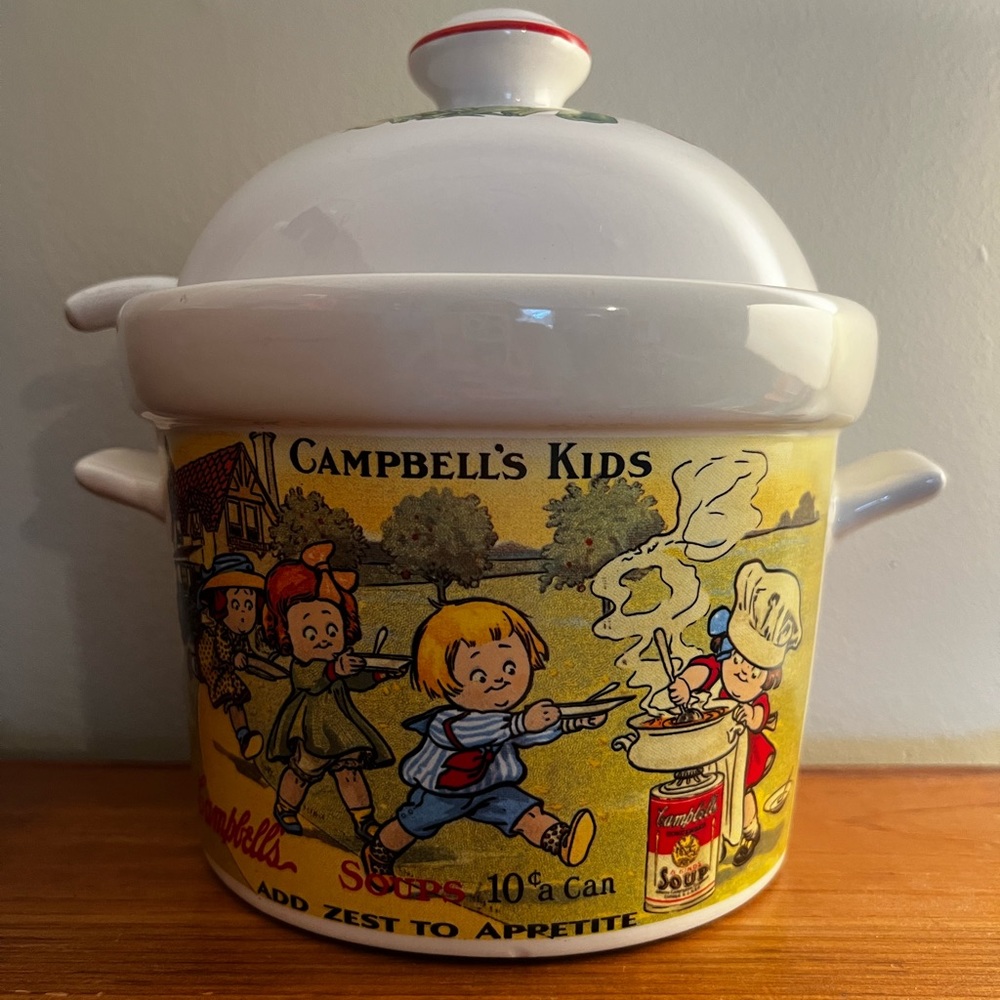 1996 campbell’s soup tureen with ladle